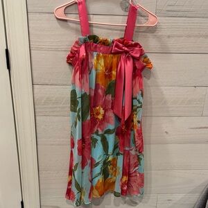 Bonnie Jean Pink and Blue Floral Dress